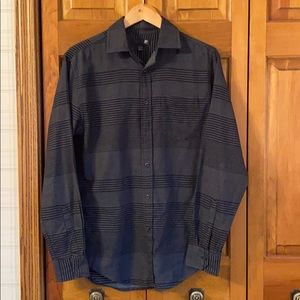 Black and Grey Striped Button Down